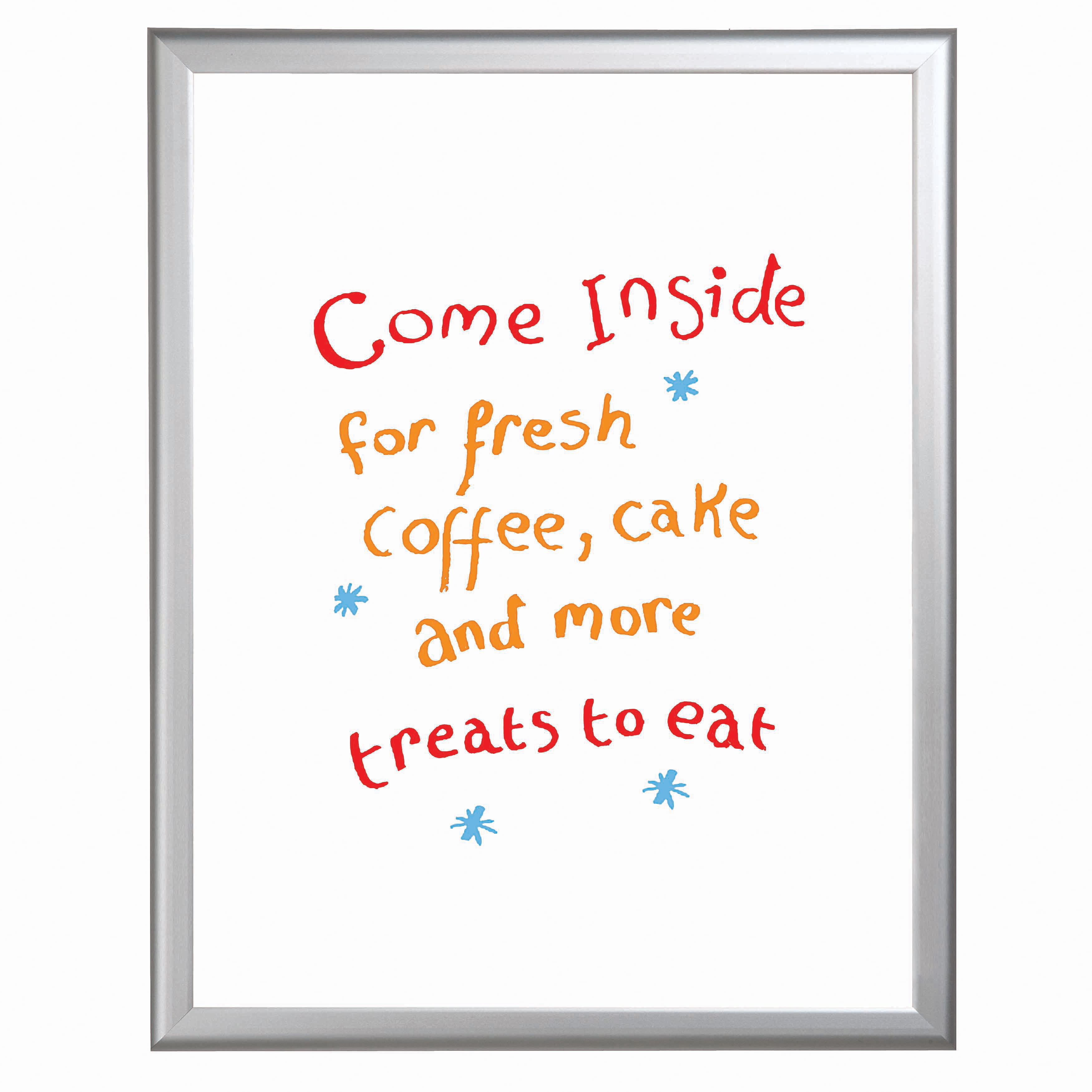 Write On Board - Dry Wipe 22"w x 28"h Writable Area Silver Frame, White ...
