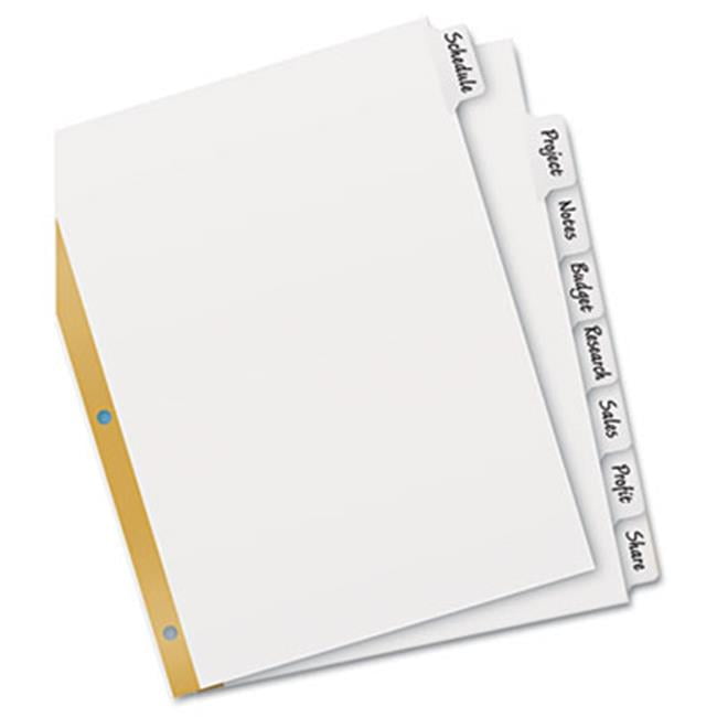 WriteOn Index Dividers Erasable Laminated White Tabs White Set of 8