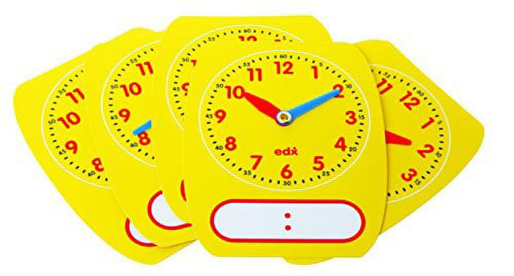 WriteOn WipeOff Clock Dials Set of 5 Clock for Kids Learning to