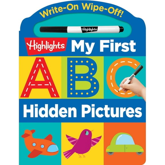 Pre-Owned Highlights My First Write-On Wipe-Off Bo Write-On Wipe-Off My First ABC Hidden Pictures, (Board Book)