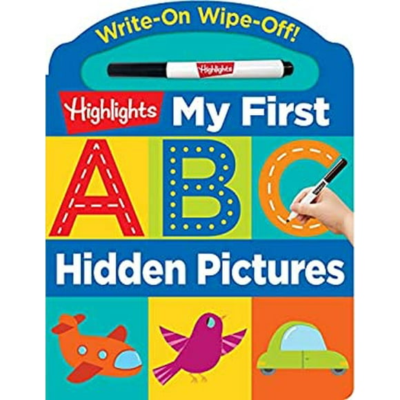 Pre-Owned Write-On Wipe-Off My First ABC Hidden Pictures  Highlights Board Books Book Learning