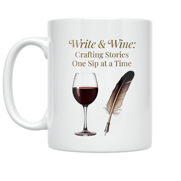 Write & Wine: Crafting Stories One Sip at a Time - Creative Writer - 11 oz Ceramic Coffee Mug