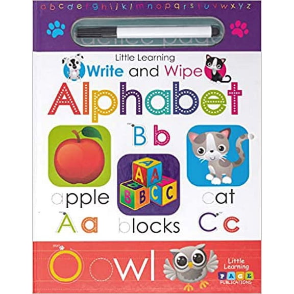 Alphabet Little Learning Library - Write & Wipe Activity Kids Books - Childrens Books, Toddler Books