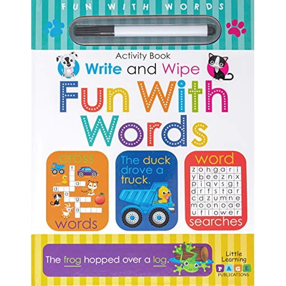 Pre-Owned Fun With Words - Write & Wipe Activity Kids Books - Childrens Books, Toddler Books (Hardcover) 1951086201 9781951086206