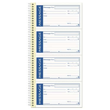 Write 'n Stick Phone Message Book, Two-Part Carbonless, 4.75 x 2.75, 4 Forms/Sheet, 200 Forms Total