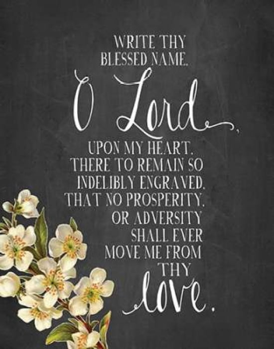 Write thy Blessed Name Canvas Art - Amy Cummings (22 x 28)