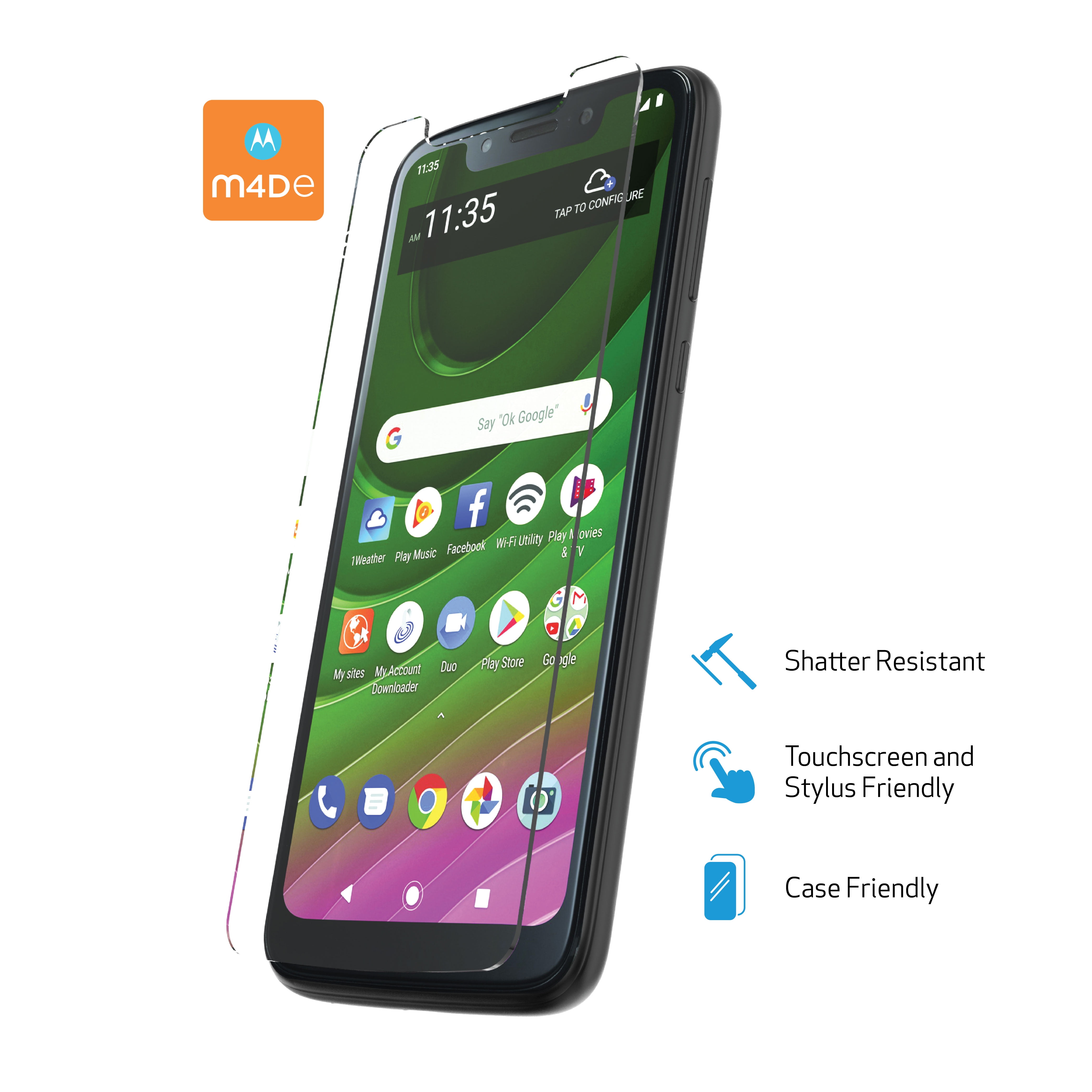 Writeright Screen Protector WriteRight Tempered Glass Screen Protector for Moto G7 Optimo & Moto G7 ...