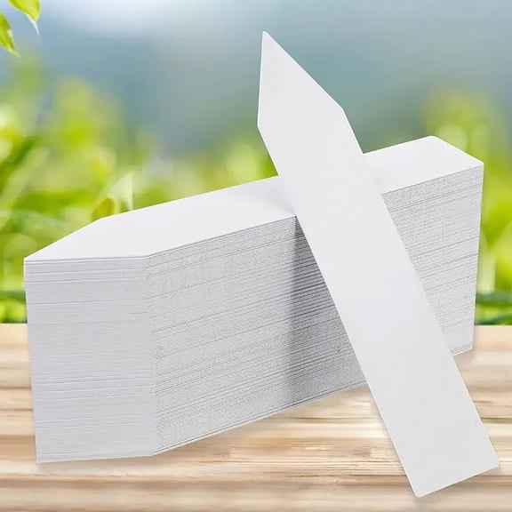 Writeable White Pointed Plant Labels Stakes With CD Marker Pen Waterproof Ornament For Backyard Patio Greenhouse Flower Vegetable Seedling Tagging