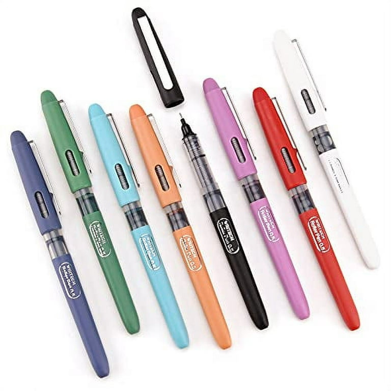 WRITECH-2020904-10-Vintage WRITECH Rolling Ball Pens Quick Dry Ink 0.5 mm  Extra Fine Point Pens 10 Pcs Liquid Ink Pen Rollerball Pens Vintage Color