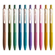Writech Retractable Gel Pens Quick Dry Ink Pens Fine Point 0.5mm 10 Assorted Unique Vintage Colors For Journaling, Drawing, Doodling, and Notetaking (Vintage 2)