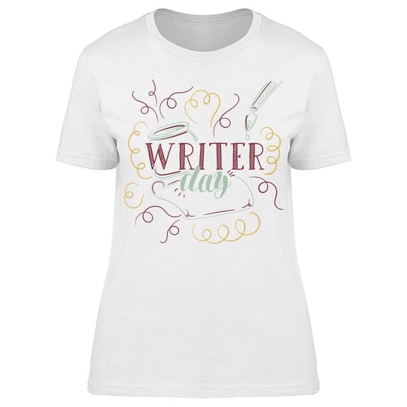 Writer Day Swirl Clipart Tee Women's -Image by Shutterstock
