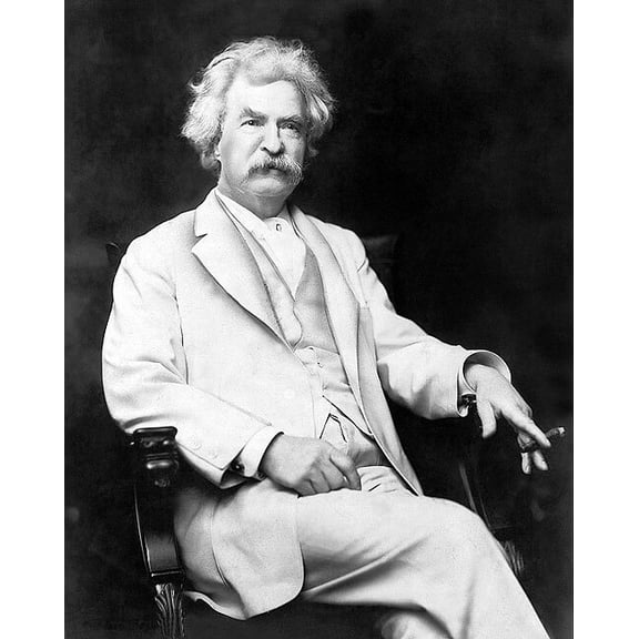 Writer Mark Twain Portrait 1907 Style - A - 20x30 Inch Laminated Poster - Stunning Detail and Bold Colors
