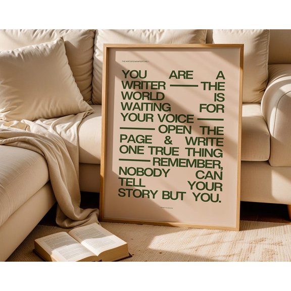 Writer Motivation Creative Writing Typography Author Poet Wall Art Unframed Paper Print