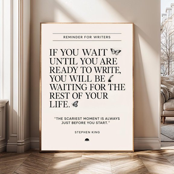Writer Motivation Writer Quote Writing Inspiration Author Literary Poster