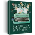 thumbnail image 1 of Writer Wall Art a Writer is a World Trapped in a Person Canvas Painting Prints for Home Wall Decor Framed Reading Books Artwork Gifts(12x15 Inch), 1 of 5