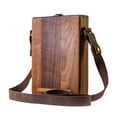 thumbnail image 1 of Writers Messenger Wood Box, Multi-Function Artist Tool and Brush Storage Box, Crossbody Postman Bag for Anyone That Just Loves Writing (Brown), 1 of 5
