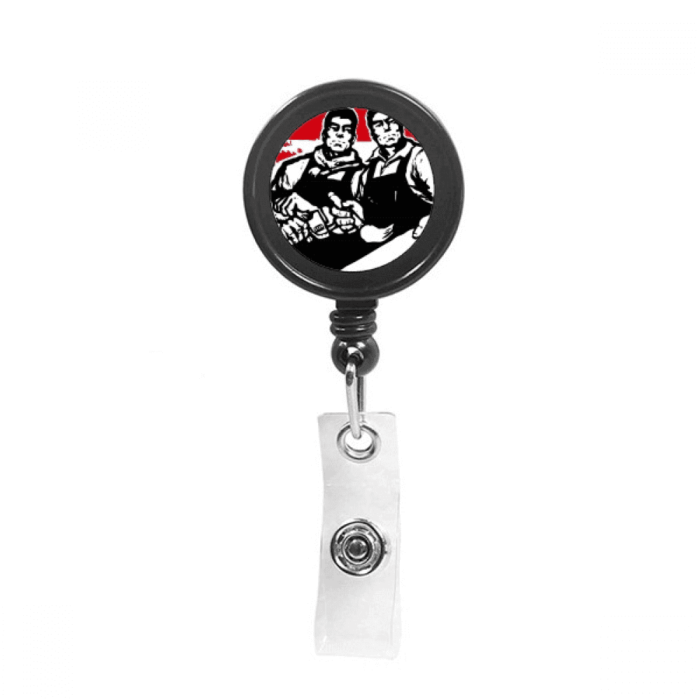 Writing Brush Spanner Worker China Retractable Keychain Badge Holder ID Badge