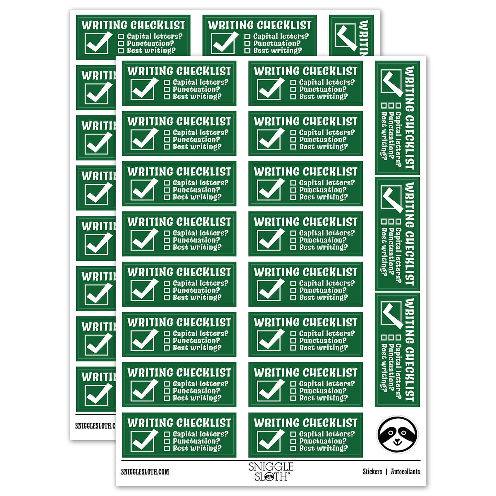 Material. Check Sticker Writing Checklist Teacher Student School Sticker Set - Dark Green ...