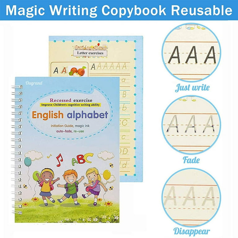 PHUSBLAY Grooved Writing Books for Kids - Magic Practice Copybook - Improve  Handwriting Skills - Fun Learning Tool for Children-Holiday Gift for Age