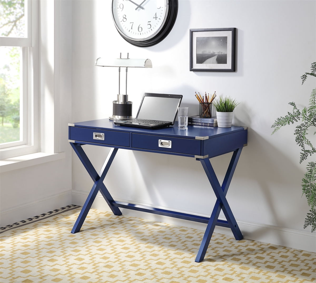 Writing Desk Console Table Computer Desk with 2 Drawers,Makeup Vanity ...