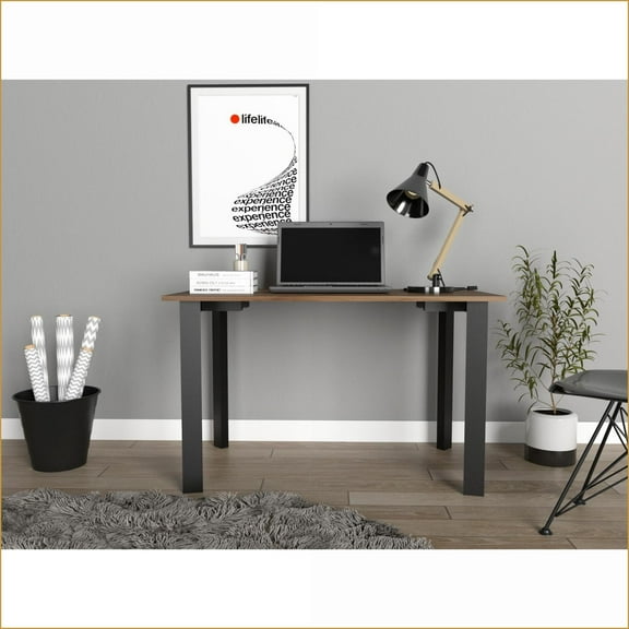 Writing Desk, Marrakech Style with Four Steel Legs, 47Wx25Dx29H | Brown | Particle Board