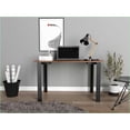 thumbnail image 1 of Writing Desk, Modern Classic Mahogany Finish with Steel Legs | 47.2” Wide | Brown | Particle Board, 1 of 7