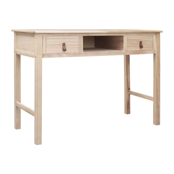 Writing Desk Natural Wood 43.3"x17.7"x29.9" - Vintage Style Home Office Desk with Drawers, Computer Table, Console Table Brown