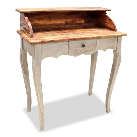 Writing Desk Solid Mahogany Wood 31.5"x15.7"x36.2" Brown