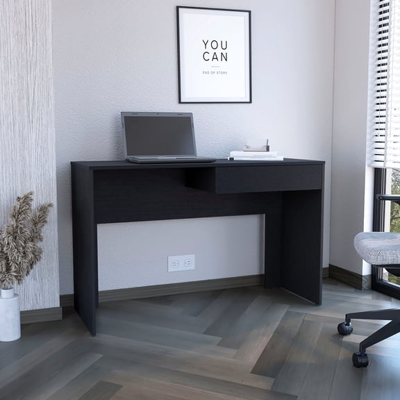 Writing Desk With A Black Sleek Drawer - Add Touch Of Style To Your Workspace Office And Ergonomic Design For Comfortable Work Experience