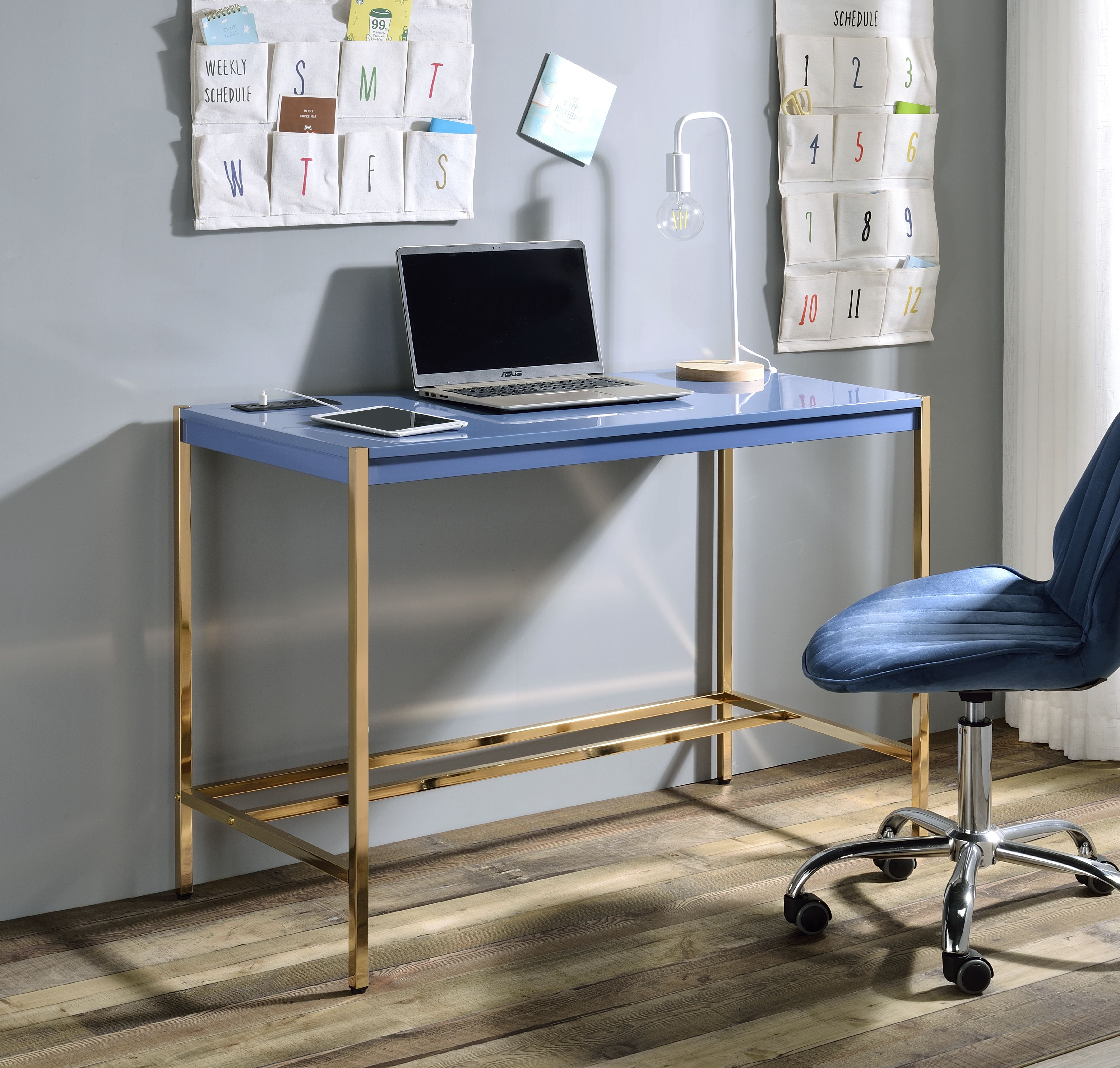 Blue and 2024 gold writing desk
