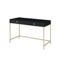 thumbnail image 1 of Writing Desk with 2 Storage Compartments Black and Gold - Saltoro Sherpi, 1 of 5