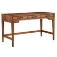 thumbnail image 1 of Writing Desk with 3 Drawers and Wooden Frame, Brown, 1 of 5