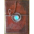 thumbnail image 1 of Triple Moon with Stone Embossed Leather Journal, 1 of 1