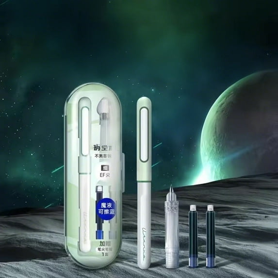 Writing Erasable Blue Pen Cartridge Student Practice Calligraphy EF Nib Non-splash Ink Pen Time Capsule Design