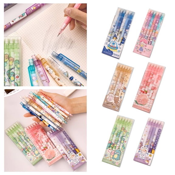 Writing Instruments Kawaii Mechanical Pencils Refillable Eraser Top Smooth Drawing Tools for Office* 6PC