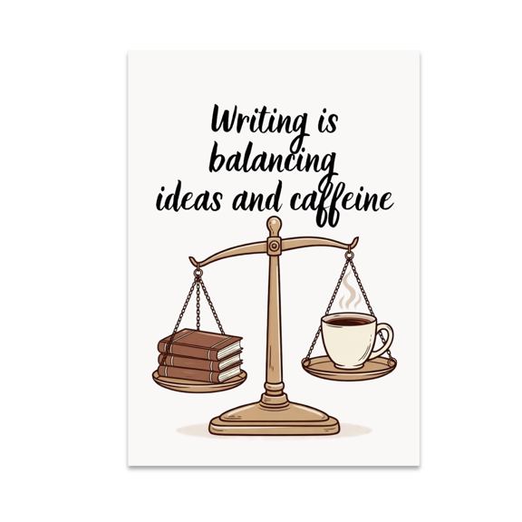 Writing Is Balancing Ideas and Caffeine - Creative Writer - 11 oz Ceramic Coffee Mug
