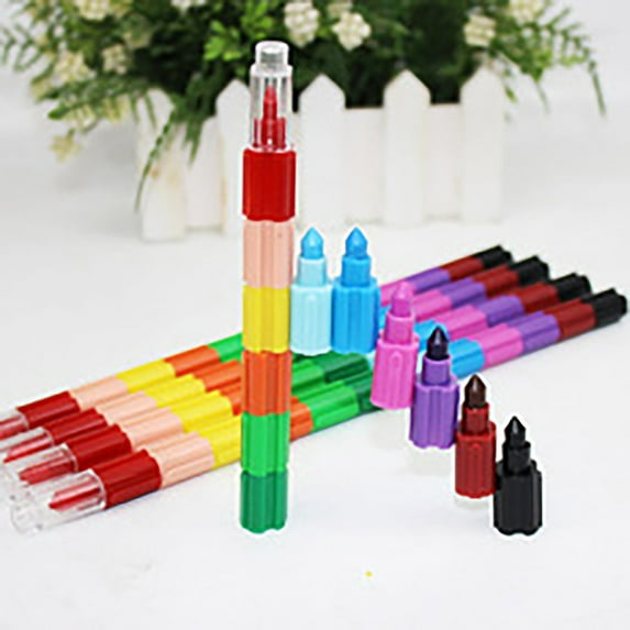 Writing Pencils | Non Sharpening Stackable Pencils | Multicolor, Connectable, Mess-Free Lead, Creative Party Favor | 4-Piece Set | Fun Gift for Home or Office