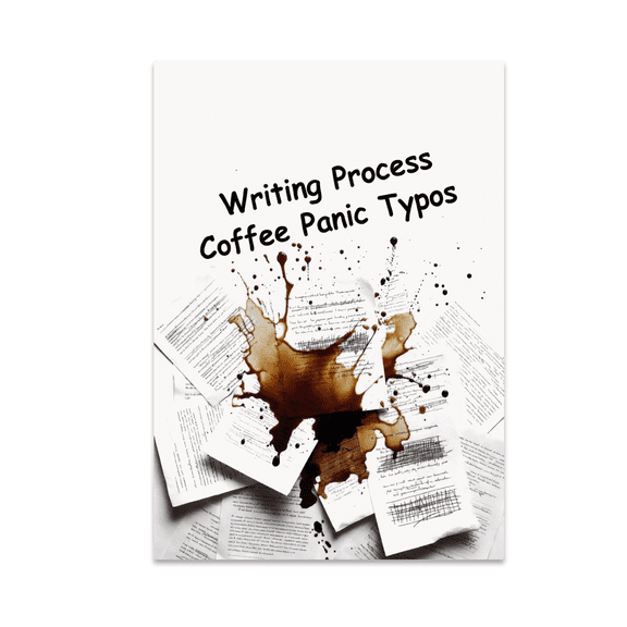 Writing Process Coffee Panic Typos - Author Journey Enthusiast - 13x19 Poster Print