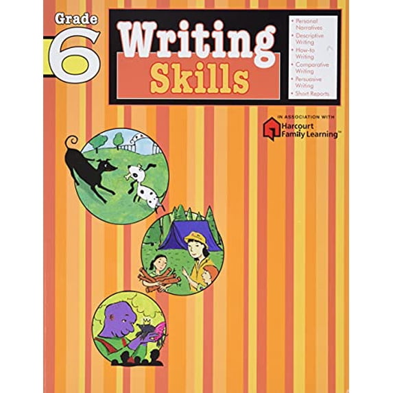 Pre-Owned Writing Skills: Grade 6 (Flash Kids Harcourt Family Learning), 9781411404830, 1411404831, Paperback, CSM REP WK edition