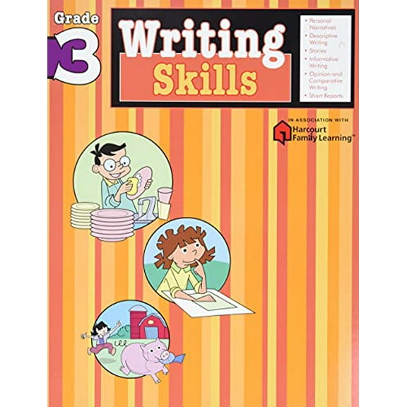 Pre-Owned Writing Skills: Grade 3 (Flash Kids Harcourt Family Learning) (Paperback) 1411404815 9781411404816
