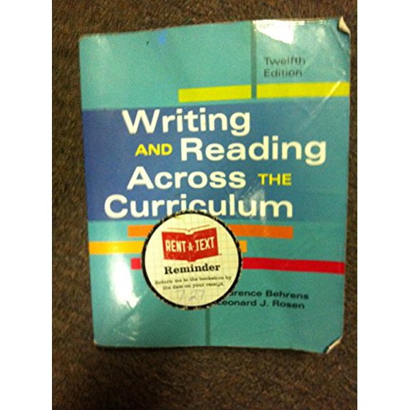Pre-Owned Writing and Reading Across the Curriculum (12th Edition), 9780205885435, 0205885438, Paperback, 12 edition