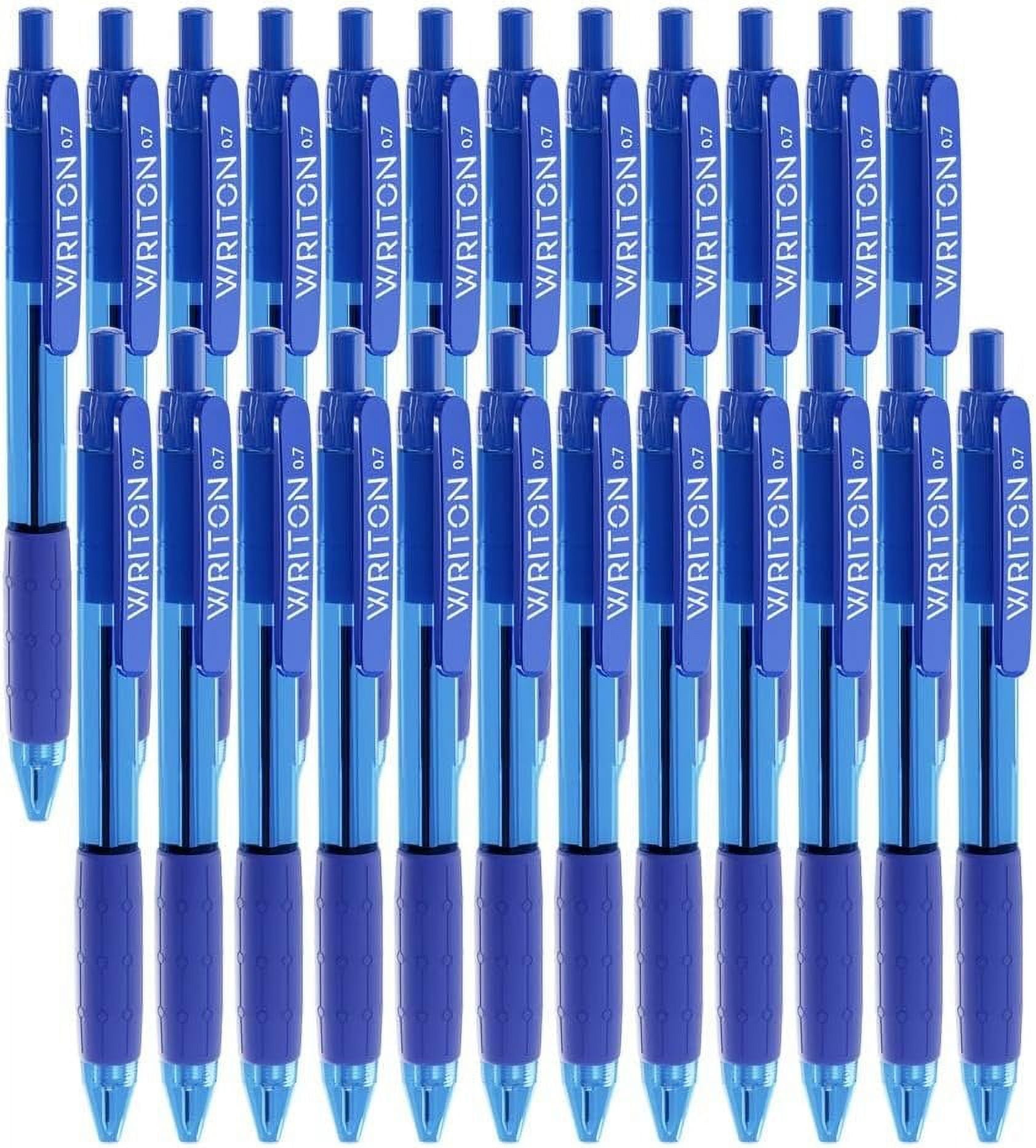 Writon Retractable Black Ballpoint Pens 24Pack Writing Pens Comfortable Grip 0.7mm Fine