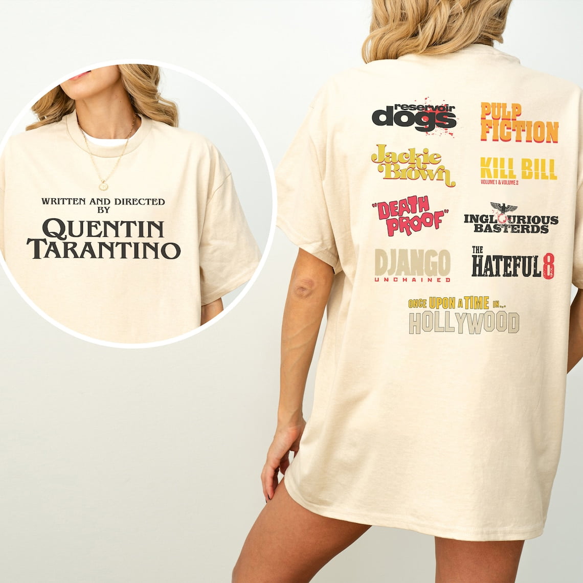 Written Directed by Quentin Tarantino T Shirt Retro Movie Graphic Tee Streetwear Tarantino Movie Merch Pulp Fiction Kill Bill Shirt Walmart
