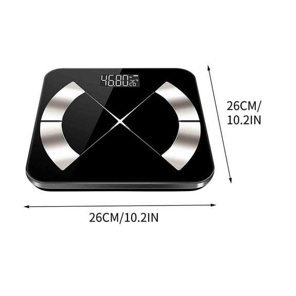 Wrjufa Digital Weight Scale Smart And Accurate Bathroom Scale With Clear LED Display Bluetooth Scale Supports Mobile App Maximum Load Capacity 180kg Black