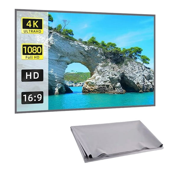 Wrjufa Projector Screen 72 Inches Foldable Indoor And Outdoor 16 9 High-definition 4K Projection Screen Used For Home Theaters Campsites And Entertainment Activities Gary