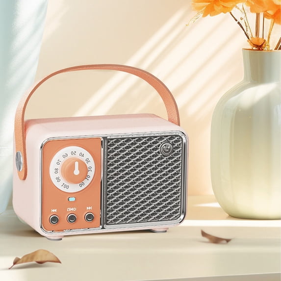 Wrjufa Retro Mini Audio Mini Wireless Bluetooth Speaker Orange