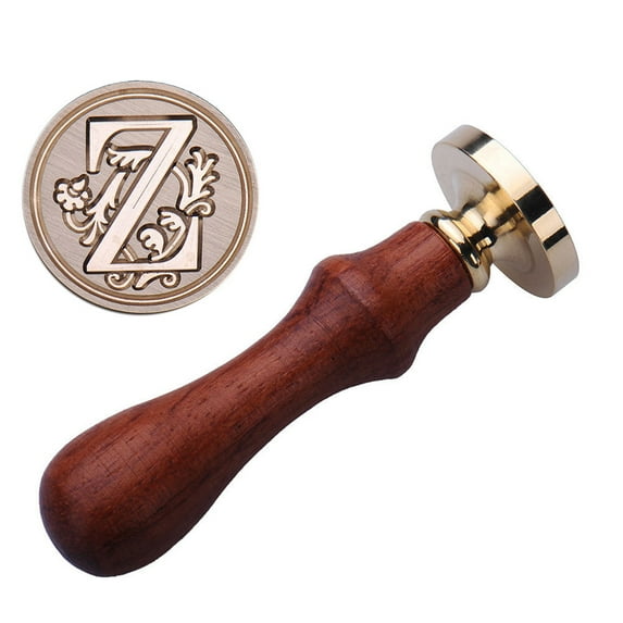 Wrjufa Set Of 26 Fancy Letter 3D Embossed Sealing Kit And Wooden Handle As A Gift For Teachers' Day, Mother's Day And Thanksgiving Day Z