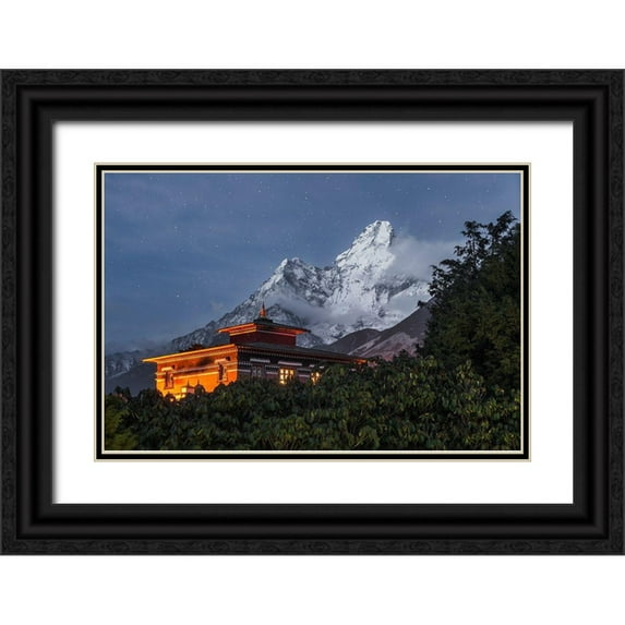 Wrobel, Karsten 14x11 Black Ornate Wood Framed with Double Matting Museum Art Print Titled - As Night Falls