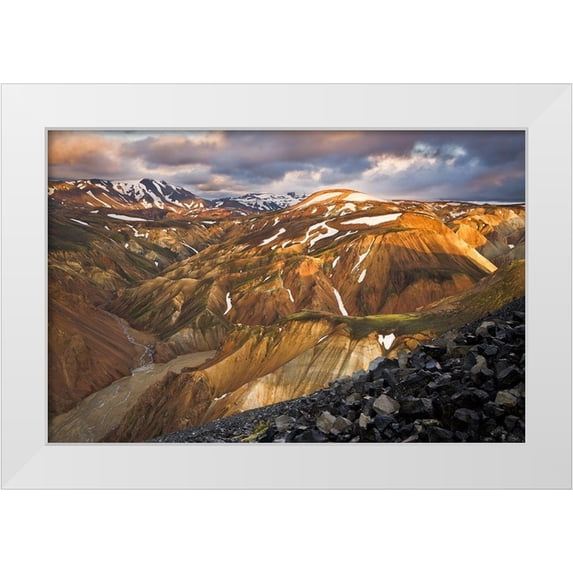 Wrobel, Karsten 18x13 White Modern Wood Framed Museum Art Print Titled - Landmannalaugar Sunset