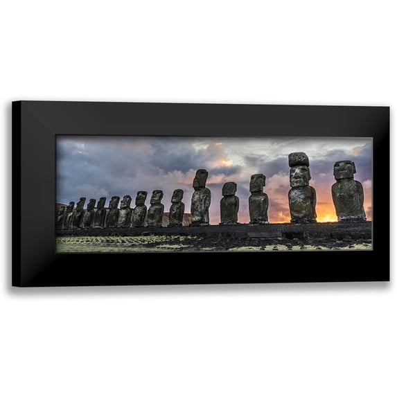 Wrobel, Karsten 18x9 Black Modern Framed Museum Art Print Titled - Tongariki Fire
